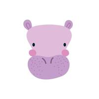 cute hippo wild animal character icon vector