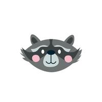 cute raccoon wild animal character icon vector