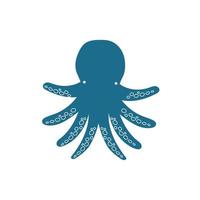 octopus sea life animal isolated icon vector