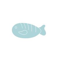 cute fish sea life animal isolated icon vector