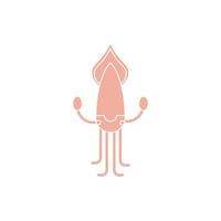 squid sea life animal isolated icon vector