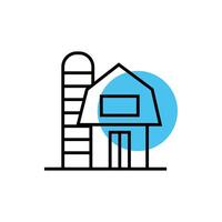 building front facade isolated icon vector