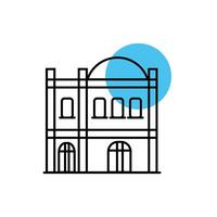 building front facade isolated icon vector