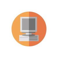 desktop computer device isolated icon vector