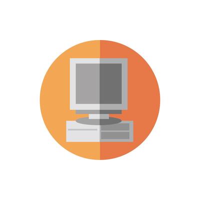 desktop computer device isolated icon