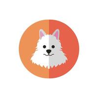 cute dog pet head character vector