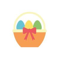 spring eggs painted in basket vector