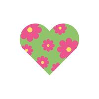 heart with flowers garden pattern vector