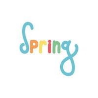 palabra de temporada de primavera con letras de colores vector