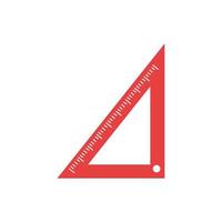 triangle rule school supply isolated icon vector