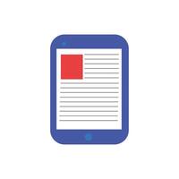 tablet with text document icon vector