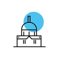 church temple facade isolated icon vector