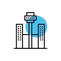 buildings cityscape scene line style icon vector