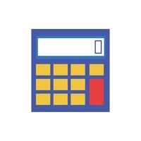 Calculadora matemática icono aislado del dispositivo vector