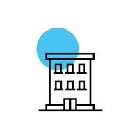 building front facade isolated icon vector