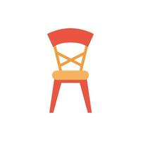 wooden chair furniture isolated icon vector