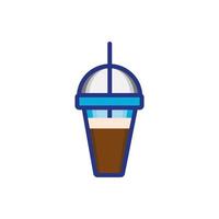 ice coffee in cup drink isolated icon vector