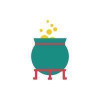 cauldron witch fairytale object isolated icon vector