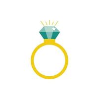 ring with diamond isolated icon vector