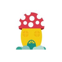 fungus house fairytale object isolated icon vector