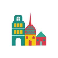 buildings fairytale object isolated icon vector