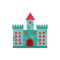 castillo de cuento de hadas objeto icono aislado vector