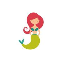 mermaid fairytale character isolated icon vector