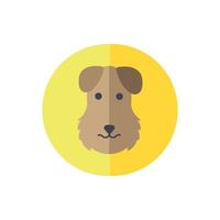 cute dog pet head character vector