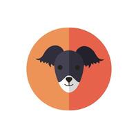 cute dog pet head character vector