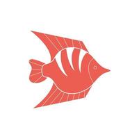 cute fish sea life animal isolated icon vector