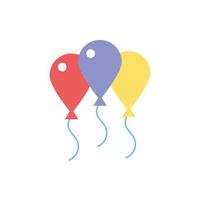 colors balloons helium floating icon vector