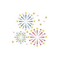 fireworks explosion circular splash with stars vector