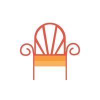 wooden chair furniture isolated icon vector