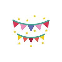 fireworks explosion of stars with party garlands vector