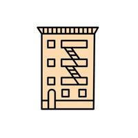 new york building fill style icon vector