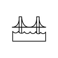 bridge with waves isolated icon vector