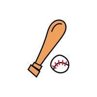 baseball bat with ball sport icon vector