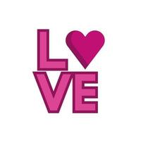 happy valentines day love word with heart icon vector