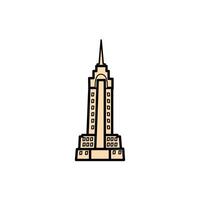 icono de estilo de relleno de edificio de rascacielos de nueva york vector