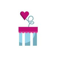 happy valentines day surprise box with heart icon vector