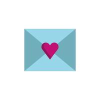 happy valentines day envelope with heart vector