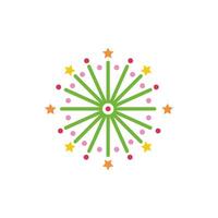 fireworks explosion circular splash with stars vector