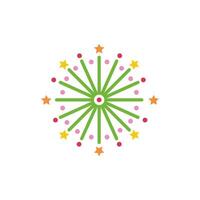 fireworks explosion circular splash with stars vector