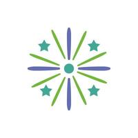 fireworks explosion circular splash with stars vector
