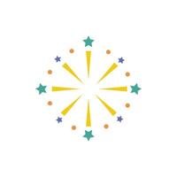 fireworks explosion circular splash with stars vector