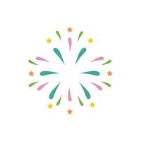 fireworks explosion circular splash with stars vector