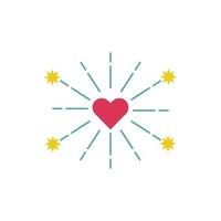 fireworks explosion splash with stars and heart vector