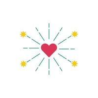fireworks explosion splash with stars and heart vector