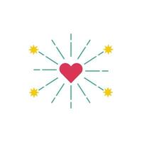 fireworks explosion splash with stars and heart vector