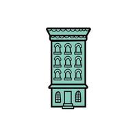 building facade city isolated icon vector